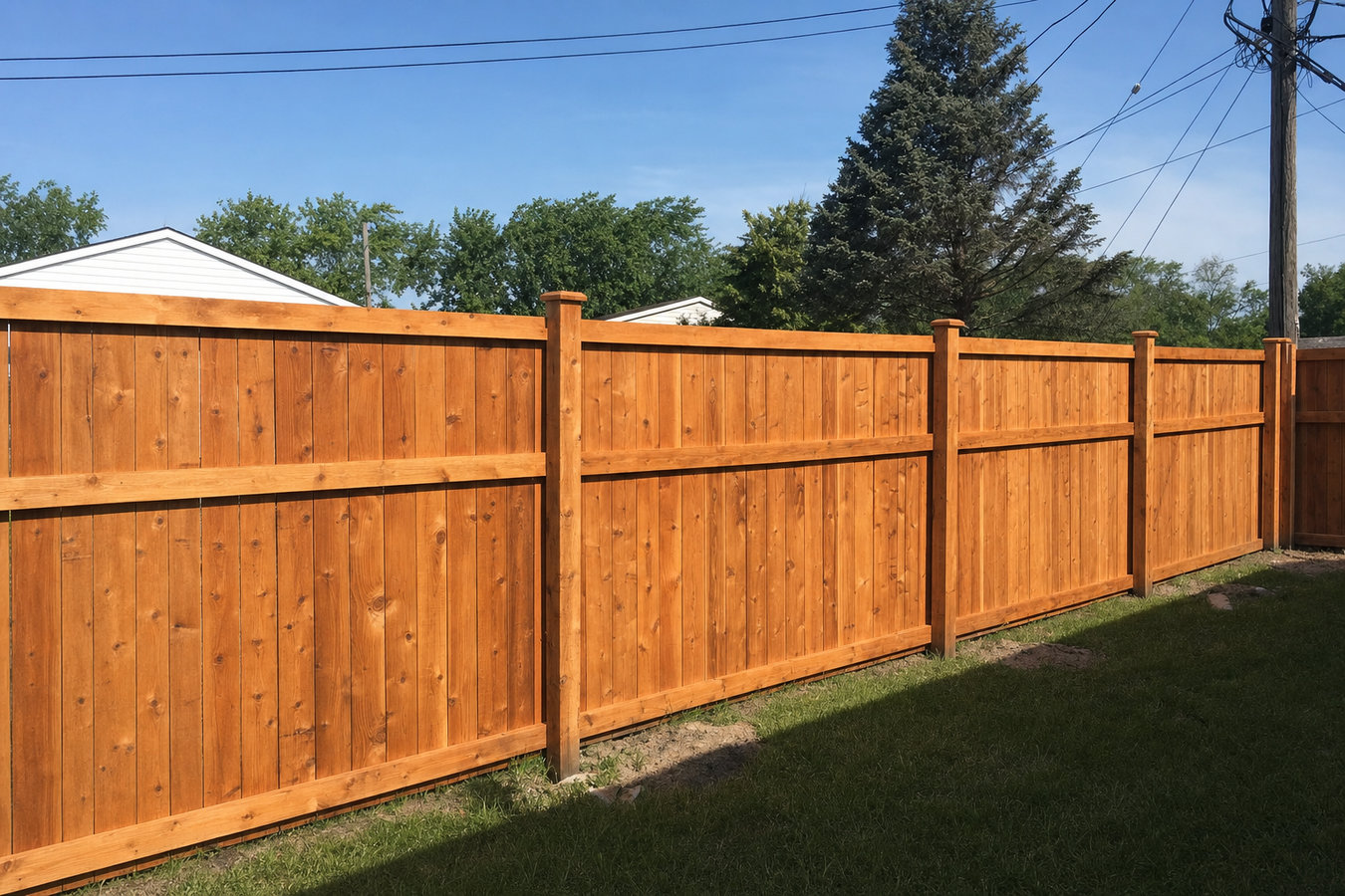 Fence staining and sealing